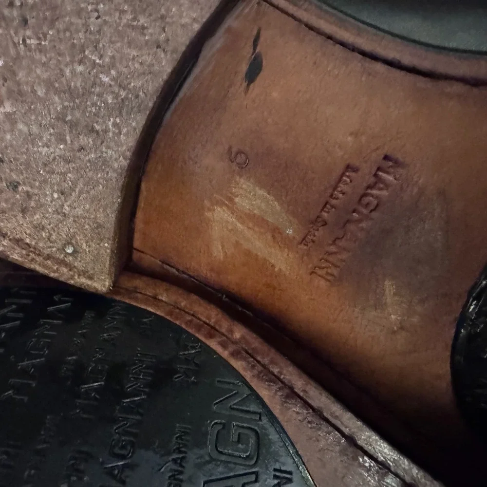 Magnanni Mens Leather Cap Toe Derby Brogues Dark Brown EU 42 US‎ 9.5 - Picture 8 of 13